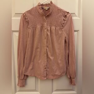 Boden Blush Ruffle Detail Blouse